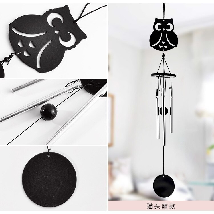 Metal Multi-tube Wind Chime Home Decoration Ornaments Wedding Birthday Hanging Pendant: Owl