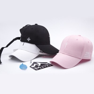 Eenvoudige geborduurde baseballpet met kruis van katoen, snapback, zomerse hiphoppetten voor koppels, buitenzonwering, unisex hoeden