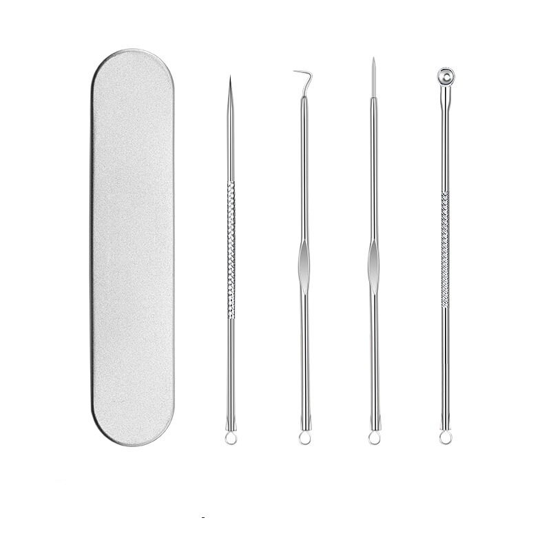 4-8pcs Acne Pin Pimple Extractor Risk Free Pimple Pin Stainless Steel Blackhead Remover Pimple Extractor Facial Care Tools: Set C