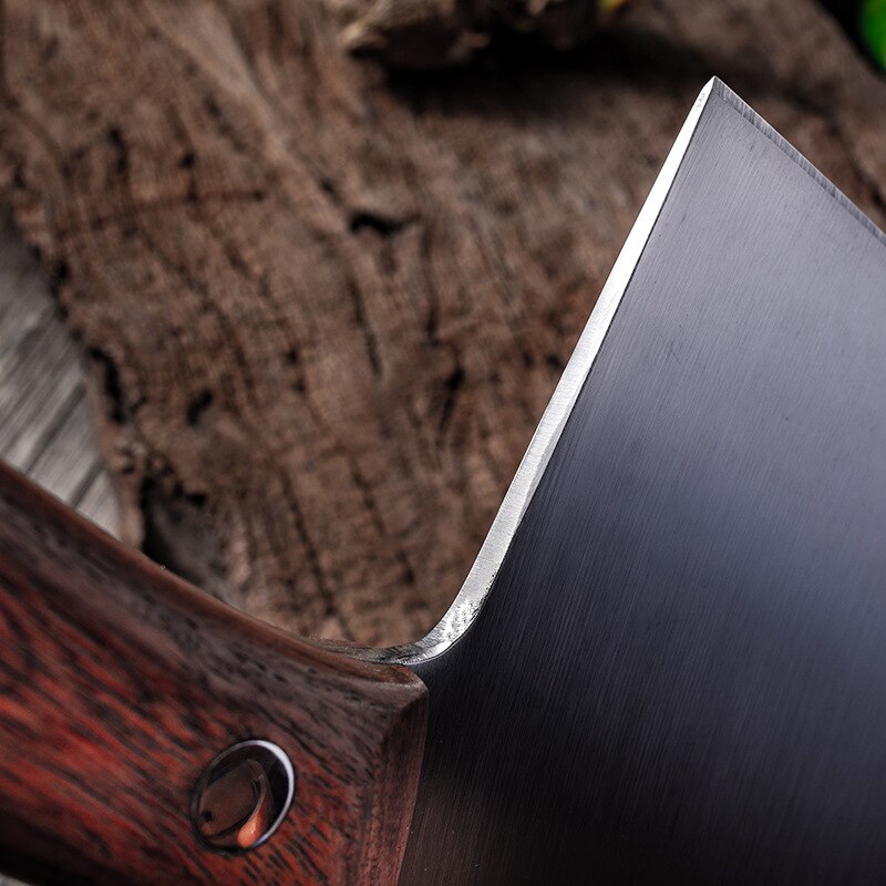 Cuchillo para cortar huesos de acero inoxidable, utensilio de cocina resistente para cortar verduras, carnicero, carne, 8 pulgadas