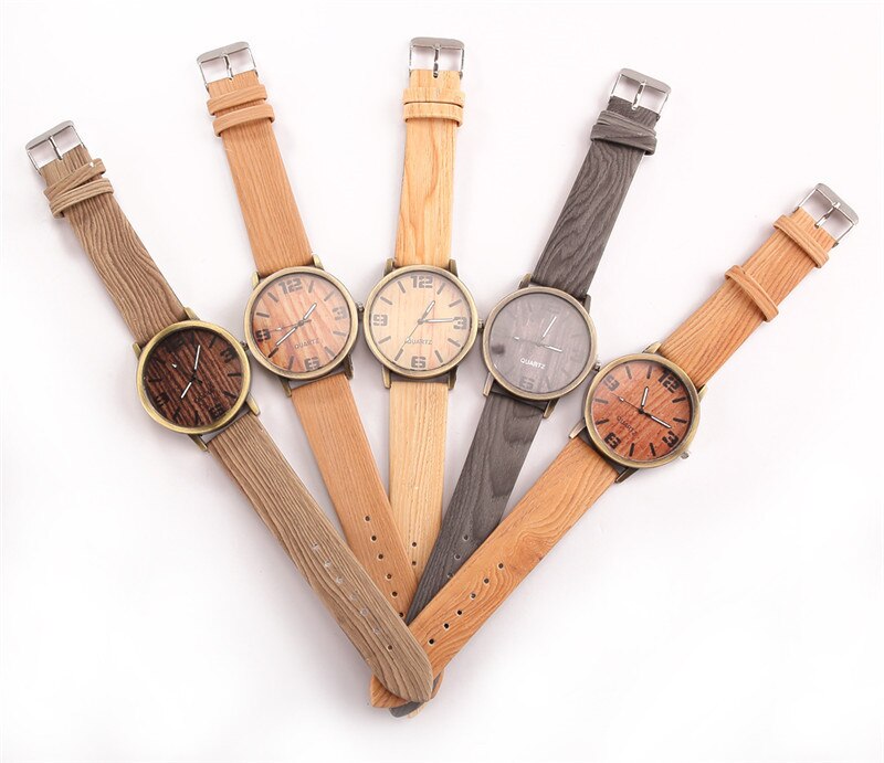 Mode creatieve vrouwen Houten horloges voor vrouwen meisje Dames Jurk Horloges Naties Quartz Horloge mannen Relogio masculino