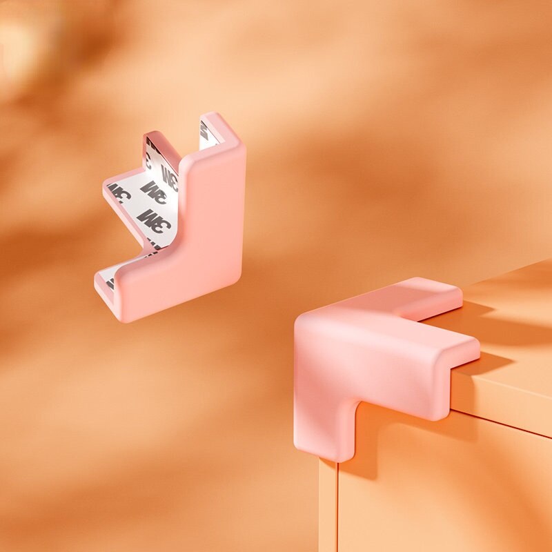1Pc L T Shaped Babies Table Edge Corner Guards Protection Cover Children Desk Cupboard Corner Anti-collision Silicone Guards Pad: 1pc T-pink