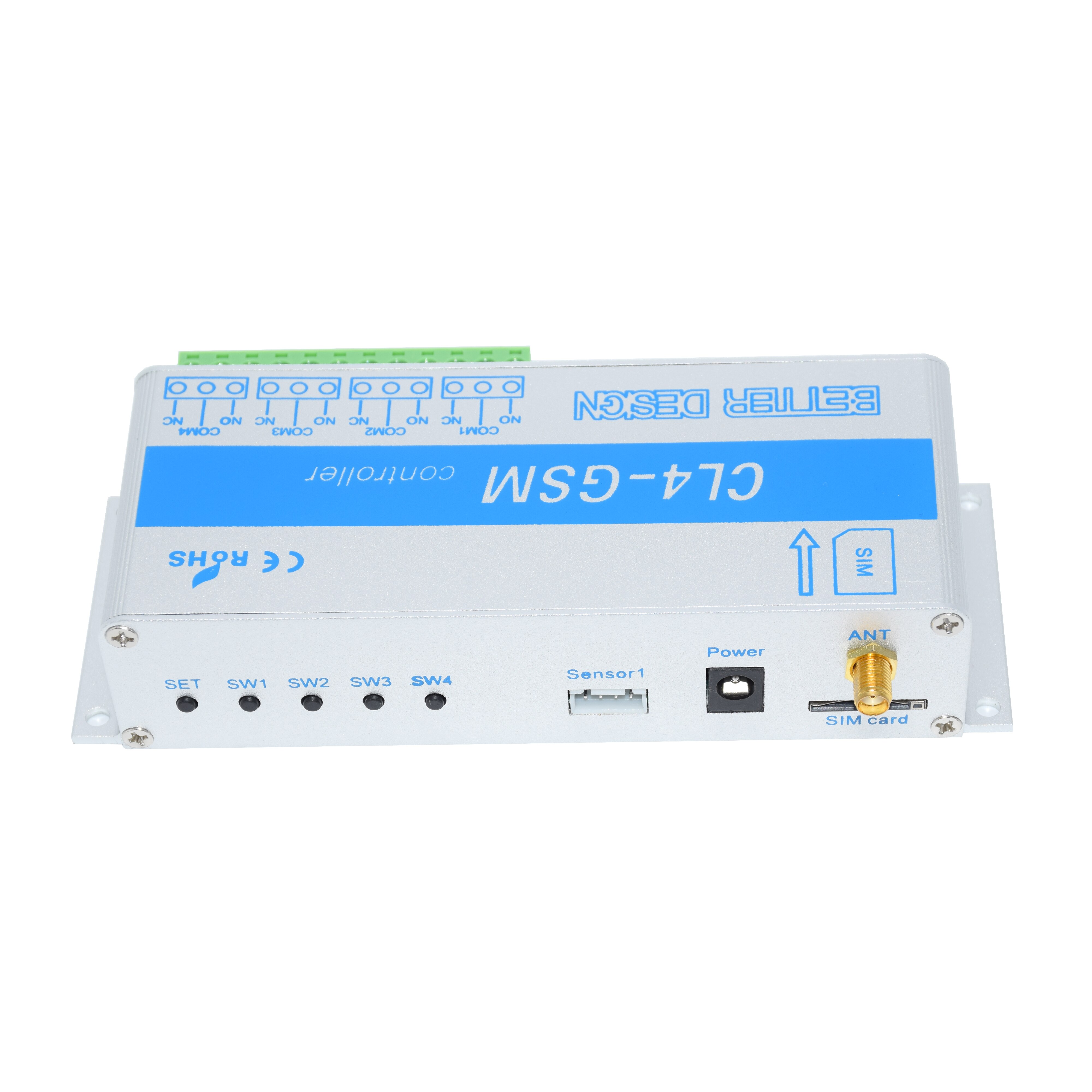 Télécommande GSM SMS 4 canaux, commutateur relais CL4-GSM, prise en charge de la température et de l&#39;humidité, alarme