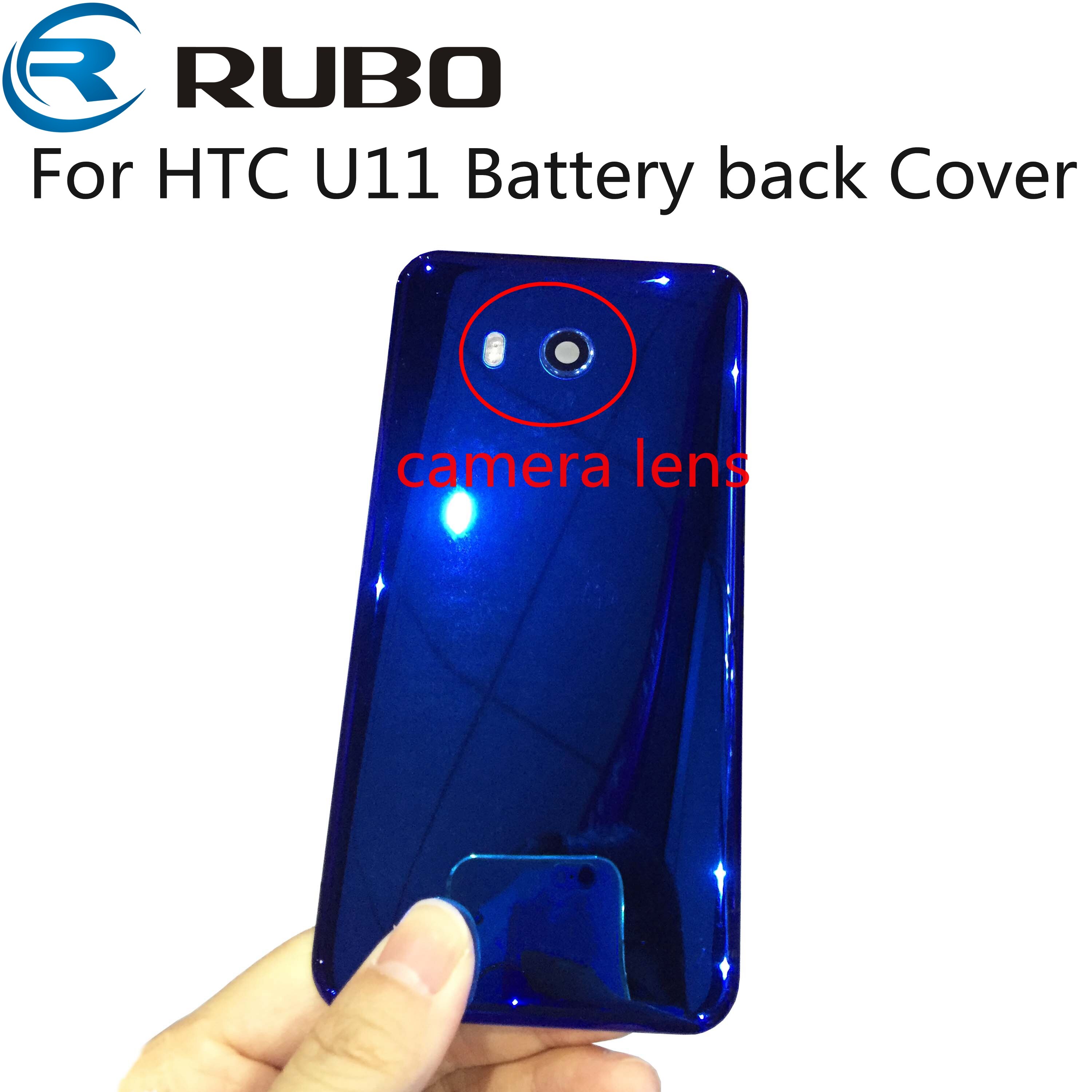 Voor Htc U11 Batterij Cover Back Rear Glass Panel Deur Behuizing Case Met Sticker Voor Htc U-3W U11 Terug cover