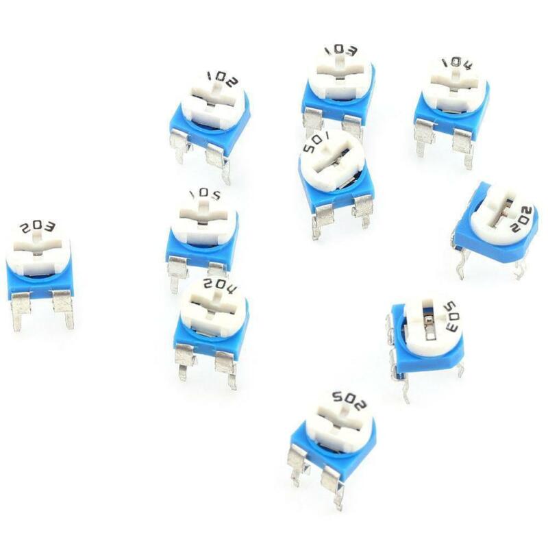 100pcs/lot 10 specifications (500ohm~1M) blue and white adjustable resistance resistor kit 6MM classification box set