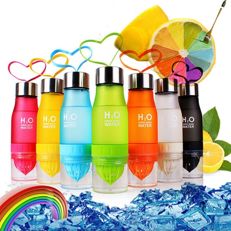 650ml Infuser Water Bottle plastic Fruit infusion Kids Drink Outdoor Sports bottle Juice lemon Portable Kettle Xmas .