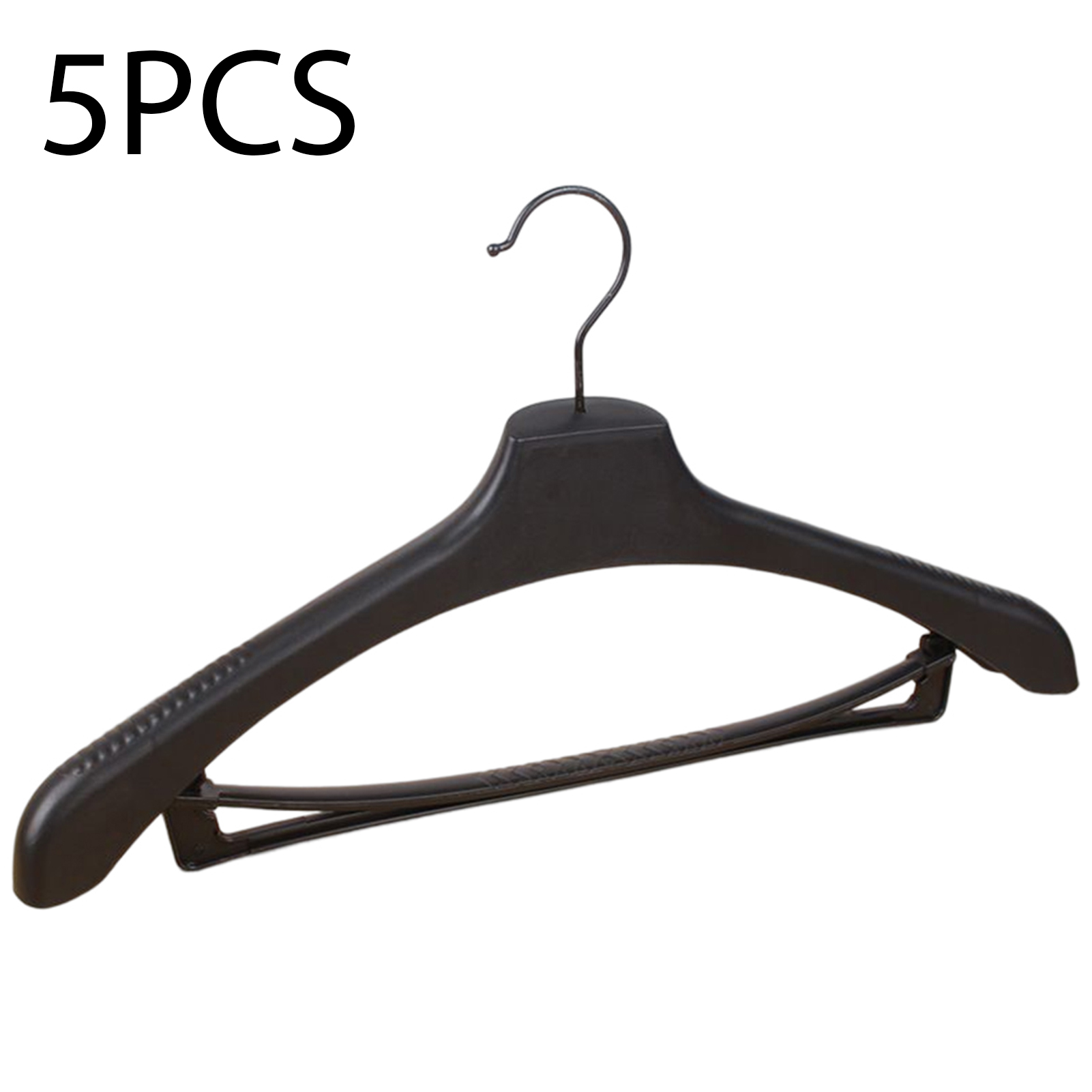 5pcs Wide Shoulder Plastic Clothing Hanger Suit Clothes Hanger Seamless Coat Drying Racks Wardrobe Room Storage Organizer: Dark Khaki