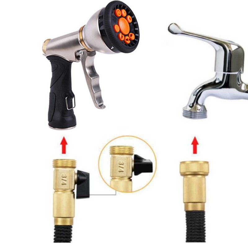 Household Magic Washing Multifunctional Telescopic High Pressure Car Wash Garden Hose Watering Set