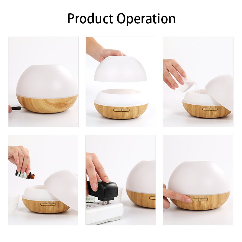 GX.Diffuser Timer LED Lamp Aromatherapy Diffuser Ultrasonic Aroma Diffuser Humidifier Electric Mist Maker Essential Oil Diffuser