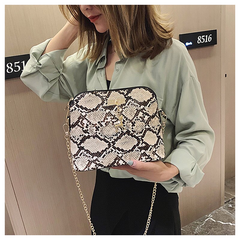 Smooza Vrouwen Tas Schoudertas Voor Vrouwen Mode Lederen Tas Serpentine Handtas Dames Casual Crossbody Tas