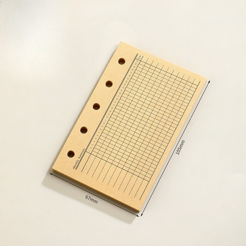 M5 løse ark notatbok refill spiralperm innvendig side rutenett blank linje dagbok agenda planlegger skoleartikler: Mørk grå