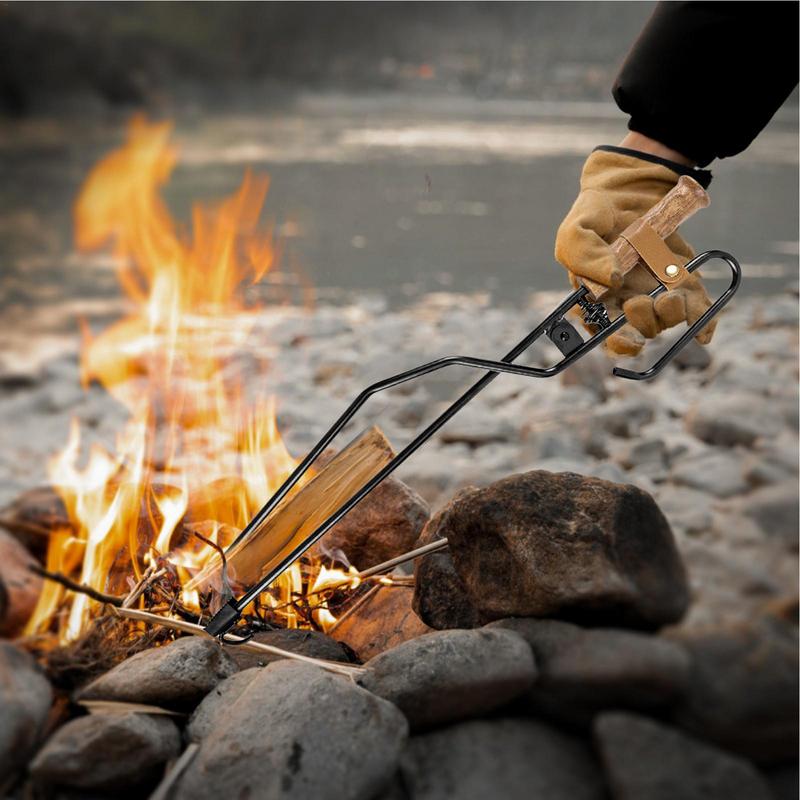 Campingvuurtang 3-in-1 vuurtang Fire Stick Fire Hook Fire Log Grabber Draagbare vuurplaatstang voor kamperen BBQ Vreugdevuurgereedschap