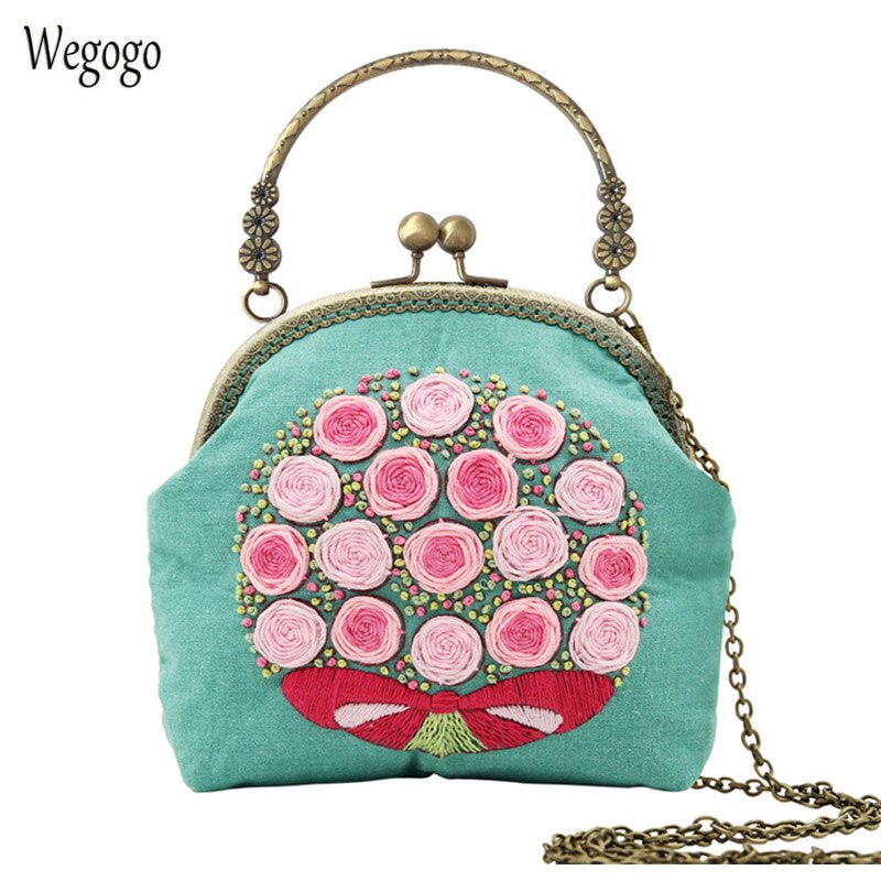 Chinesisch Einfach Stickerei DIY Blume Taschen Brieftasche Handtasche Kreuz Stich setzt Bausatz Hand NäHenne Handgemachte Handtasche Kreative