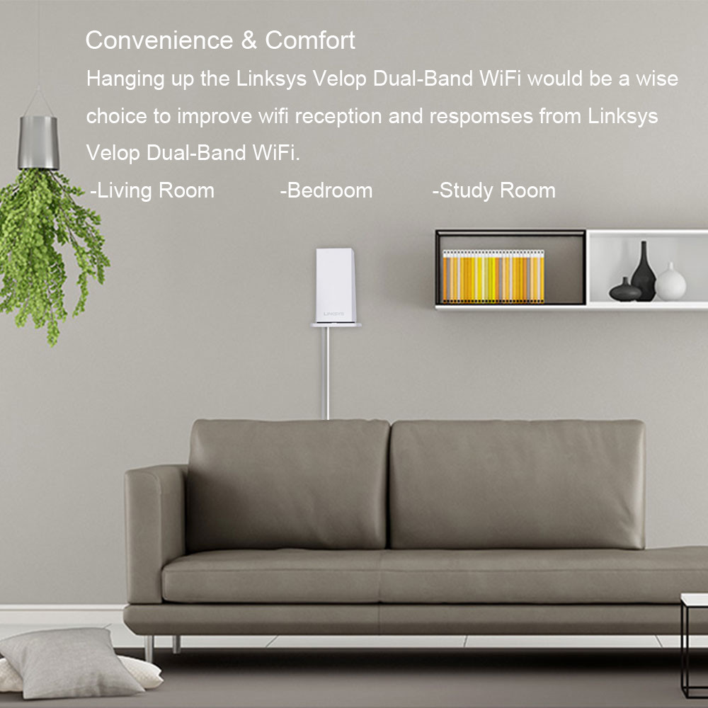 Väggfäste för linksys velop dual-band mesh wifi-system snygg väggmonterad konsol wifi router hylla med skruvmejsel