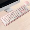 Wireless Keyboard Mouse Set 2.4G Wireless Keyboard Punk Keycap For PC/Mute Mini Portable Mice Keyboards Girl: PK