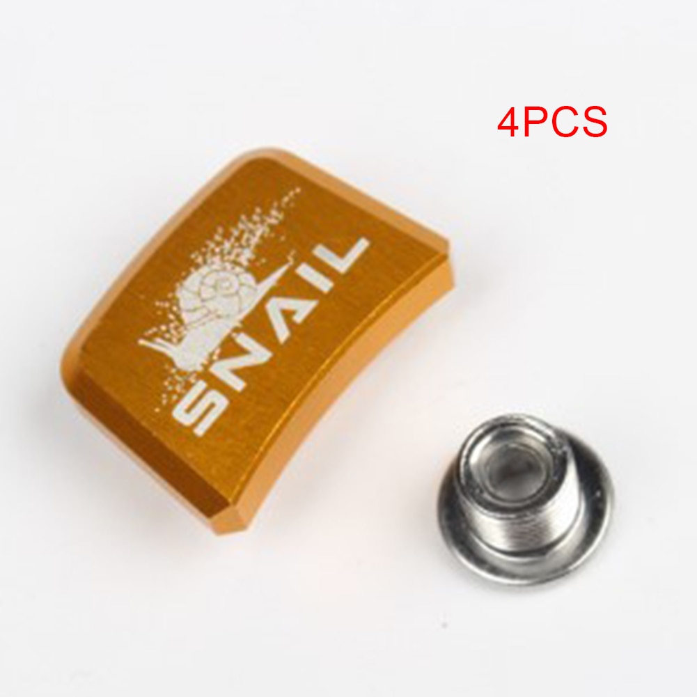 Slak 4 stuks kettingbladbouten mtb racefiets single speed schroeven vierkante aluminium moer crankschroef: Gouden
