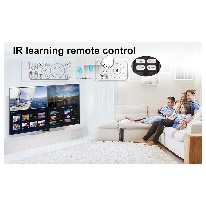Télécommande universelle sans fil, clavier Air Mouse pour Android TV Box, Mini PC, HTPC avec apprentissage IR, 2.4G