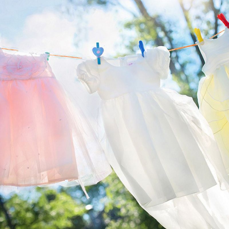 8m Portable Clothesline Retractable Drying Rack Hanging Clothing Line Rope M17E