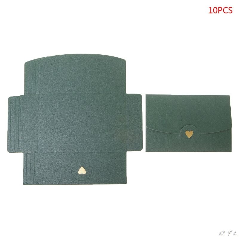 10 Pcs Blank Mini Hart Retro Papier Enveloppen Bruiloft Uitnodiging Envelop Voor Brief Wenskaarten: green