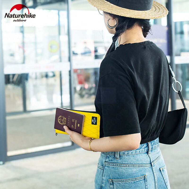 NatureHike RFID Blocking Travel Passport Wallet Documents Organizer Zipper Case Passport Holder RFID BLOCKING PROTECT