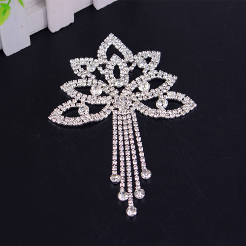 1 para brillant weiß kristall Applikationen stein quasten für Bekleidungs Kostüm Dekoration atemberaubend Strass Applikationen trimmen: Applikationen Gürtel 13