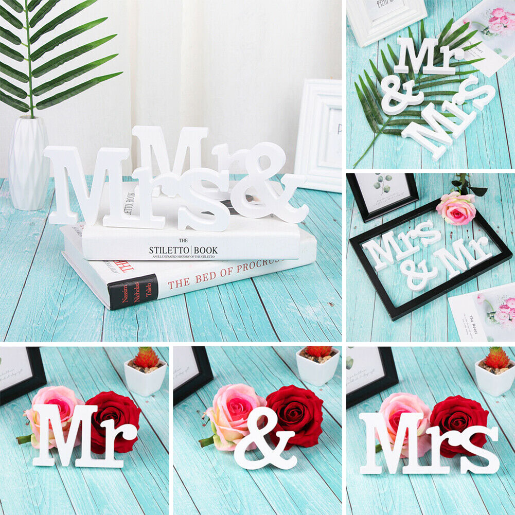 Dekoration Hochzeit Empfang Zeichen Mrs und Mr Holz Brief Ornament Tisch Decor DIN889