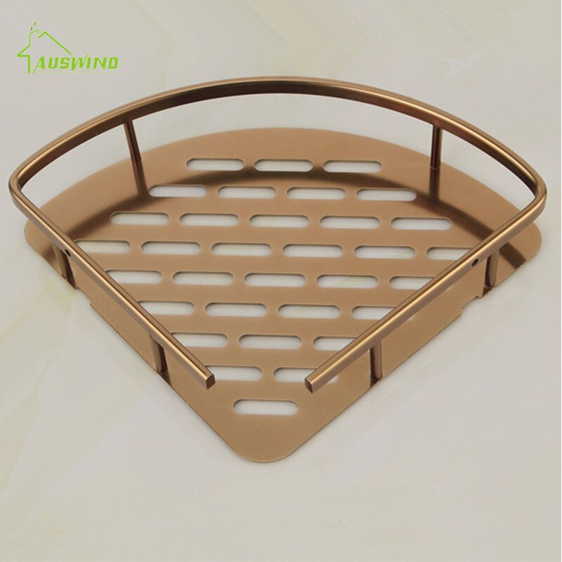 Antique Bronze Two Layer Corner Basket Shelf Silver Brushed Space aluminum Bathroom Accessories Products