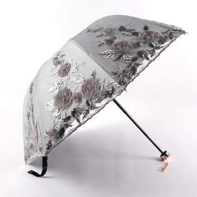 Princess Umbrella Sunshade Bumbershoot Lace Anti-sunshine Ombrelle Anti-ultraviolet Rubber Sunumbrella Sunshine and Rain: Green
