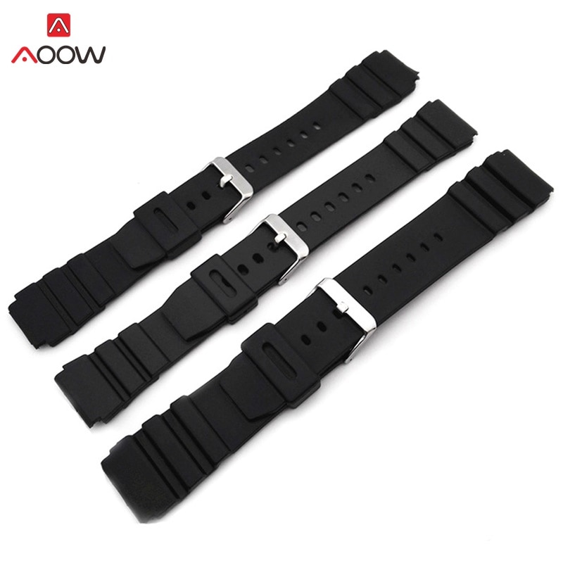 AOOW correas de reloj de goma de 18, 20 y 22mm, correa de reloj de silicona negra para buceo, hebilla de Metal para relojes G-SHOCK, accesorios para hombre