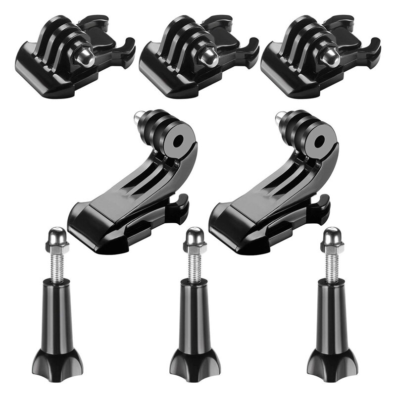 8- -in- -1 accessoireset voor gopro, gespclip basismontage, snelle montage op verticaal oppervlak met j-haakgespmontage, lange duimschroef f