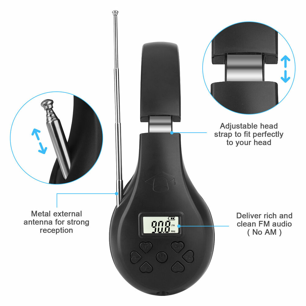 Auriculares estéreo con receptor de Radio FM portátil, cascos con pantalla Digital para conferencias, interpretación simultánea