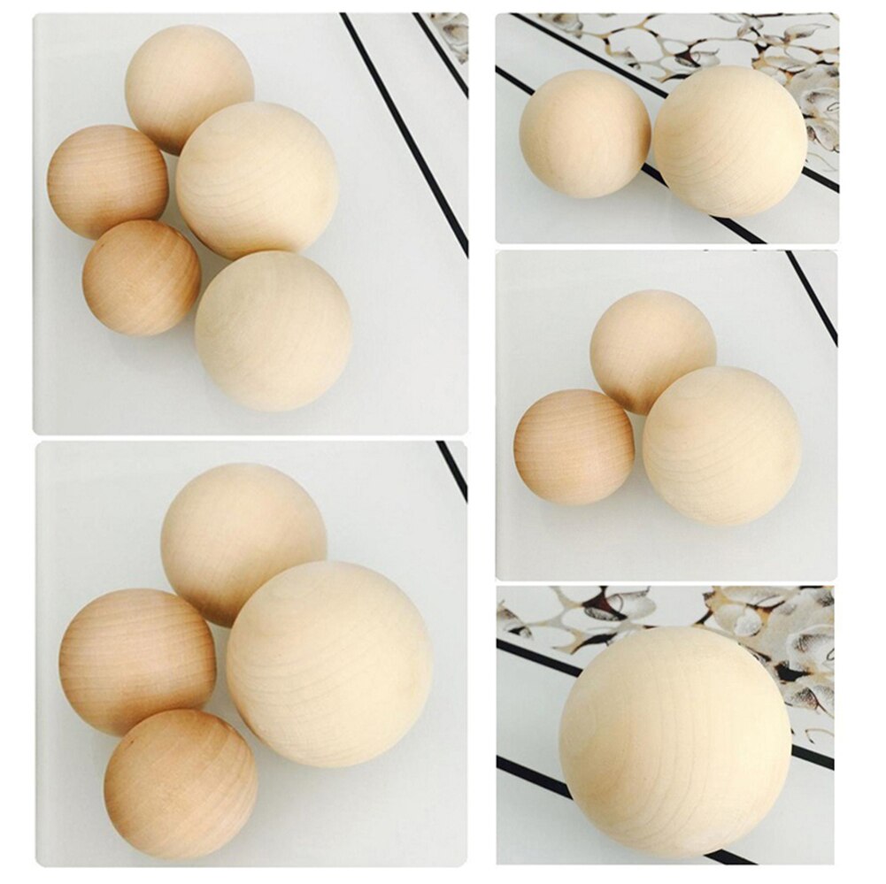 Solid Wooden Round Ball Manual DIY Accessories Wooden Colorful Big Painted Ball Decoration