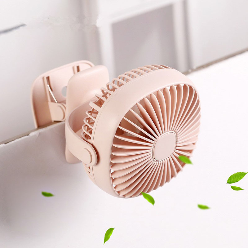 Mini Mute Clip Fan Oplaadbare Stille 5 Blades Fans Draagbare LED lamp Luchtkoeling 3 Snelheden Desk USB Ventilator met USB Uitgang
