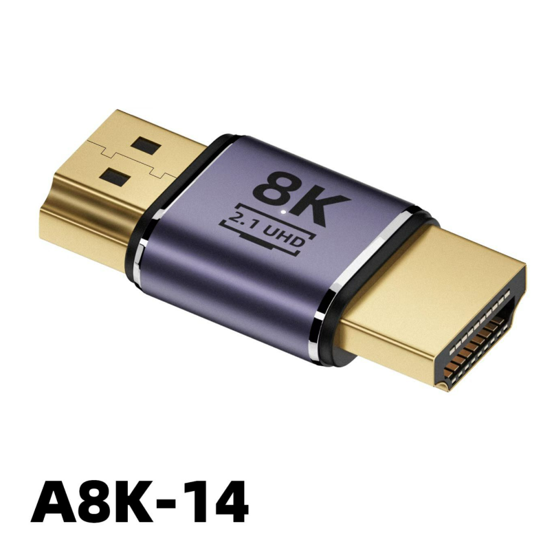 8k 4K 120Hz 270 90 graden schuine adapter Mini Micro naar HDMI-compatibel U-vorm L-type HDMI-splitter Man-vrouw-converter: Donkergrijs