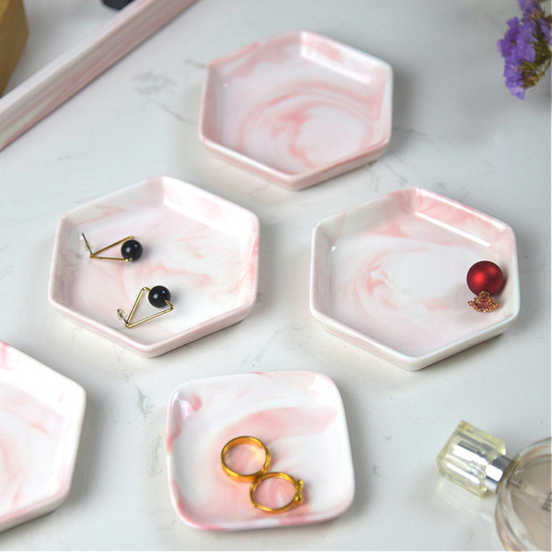 nordycki marmurowe tace robić przechowywania biżuteria ceramiczna taca łazienka kredens płyta kolczyki pierścień patera perfumy zdjęcie rekwizyty robić wystroju