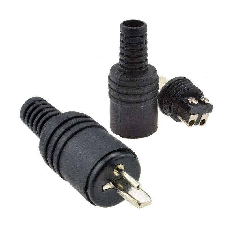 2pcs 2 Pin Black Din Plug Socket Speaker Hifi Connector Screw Terminals Power Signal Adapters Audio Lamp