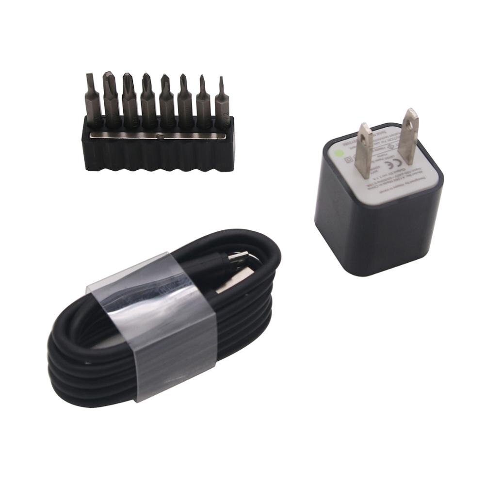 TZT Cordless Electric Screwdriver 3.7V Lithium Battery Rechargeable Electric Screwdriver with 8 Bits Set