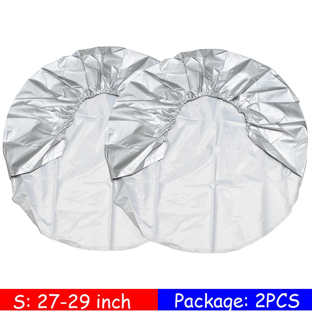 2pcs/Set Wheels Case Protector Bags Car Heavy Duty RV Wheel Tire Covers Exterior Accessories For Truck Trailer Camper Motorhome: S size silver