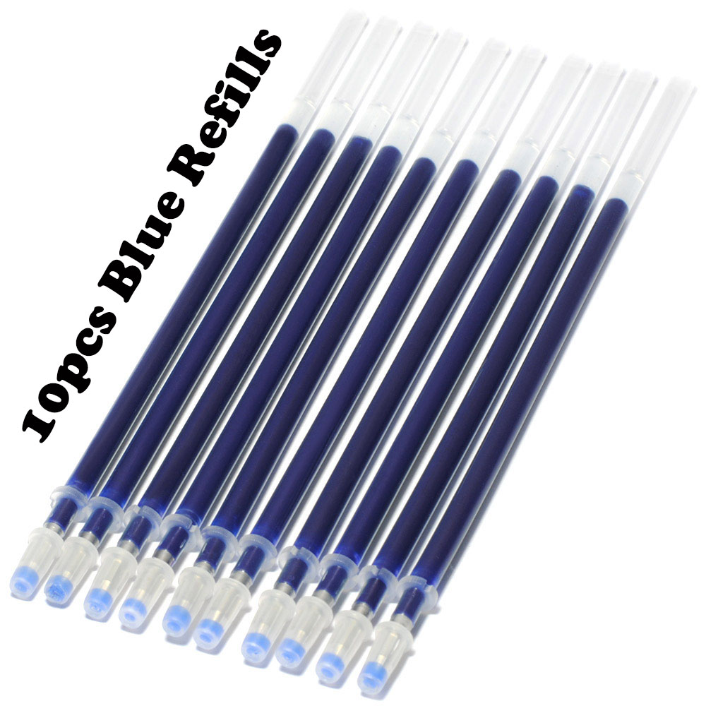 10PCS/LOT 13CM Length 0.5mm Point Roller Ball Pen Refill Black Blue Ink Ballpoint Pen Refills Office School Supplies DIY: Colored