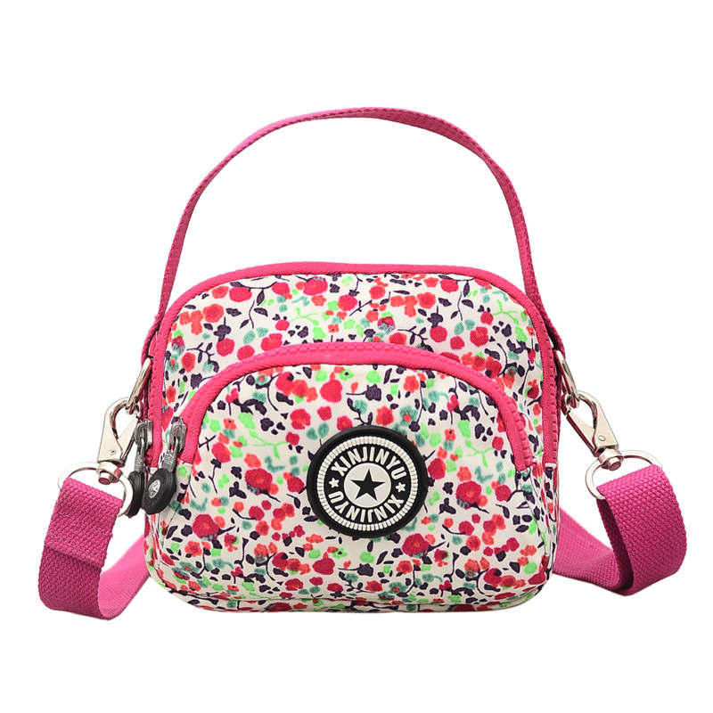 Bolso bandolera Floral con flores para mujer, Bolso pequeño Vintage de lona para chicas, bolso cruzado de nailon, bolsos de hombro: little flower