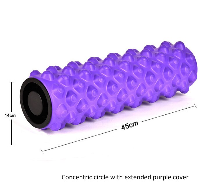 Rouleau de mousse de colonne de yoga creux et couvert avec siège de couverture: VIOLET