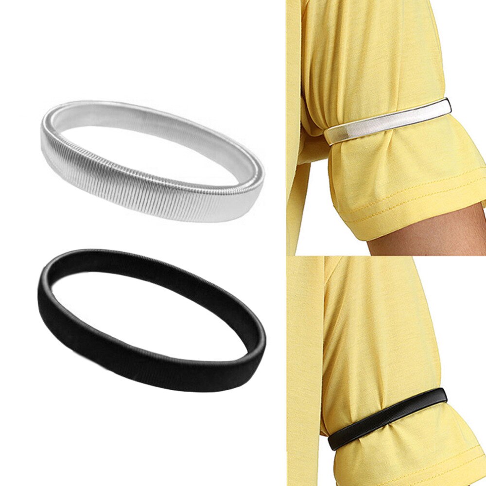 2 stk anti-slip metal skjorte ærmeholdere til mænd kvinder elastisk armbånd ærme strømpebånd elastiske armbånd tilbehør 2 farver