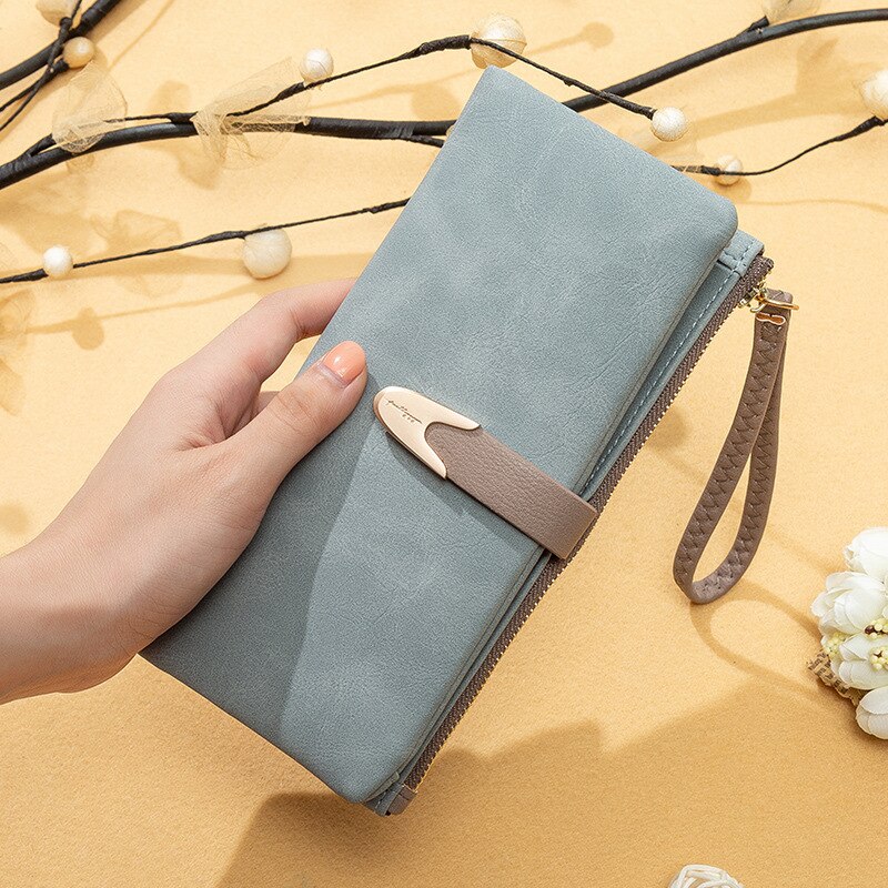 Large Capacity Women Pu Leather Wallets Female Multifunctional Hasp Purses Phone Wallet Coin Card Holders Long Wristlet Clutch