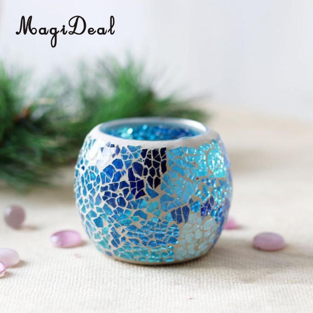 MagiDeal sortiert Marokkanischen Mosaik Glas Votiv Kerzenhalter Tee Licht Leuchter Kerzenhalter Heimat Dekor Tabletop Mittelpunkt: 11