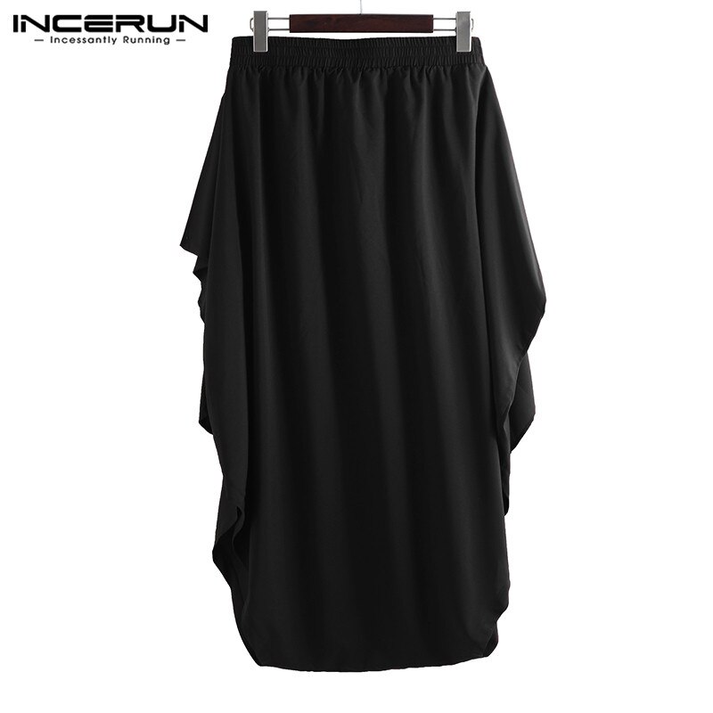 Incerun män harembyxor joggers solida lösa dropp grusbyxor streetwear elastiska midjekjolar byxor byxor män
