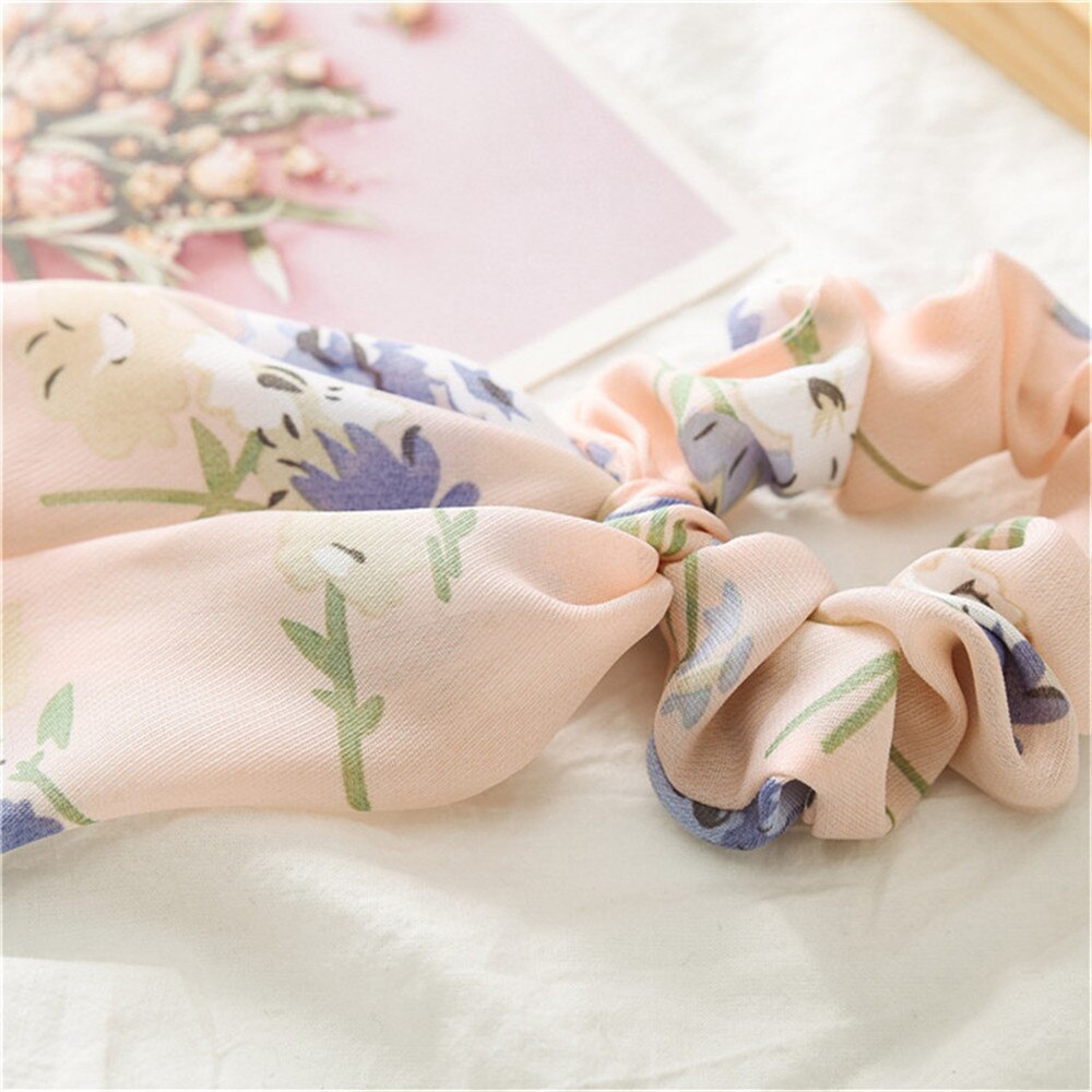 Chiffon Streamers Ponytail Tassel Hair Ring Ribbon Women Hair Rope Bow Hair Accessories Tied Hair Style Tool