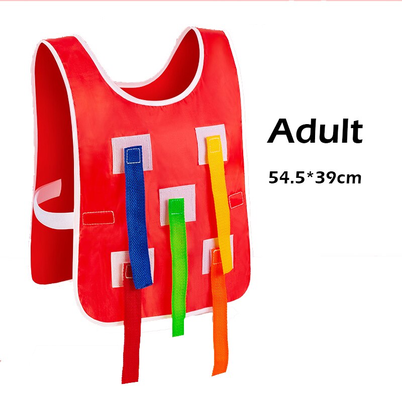 2Pcs Kids Outdoor Funny Game Vest Training Equipment Toys For Children Adult Boys Girls Teamwork Sport Game Toy: Adult Vest  Red