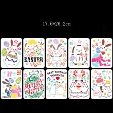 Pochoir de lapin de pâques Kawaii, décor de bricolage mural, modèle de peinture, impression à jet d&#39;encre, Scrapbooking, coloration, gaufrage, réutilisable