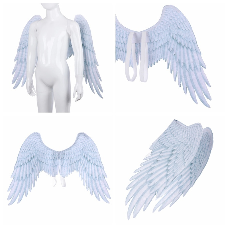 Halloween Decoration Non-Woven Fabric 3D Angel Wings Halloween Theme Party Cosplay Costume Accessories For Adults Men Women