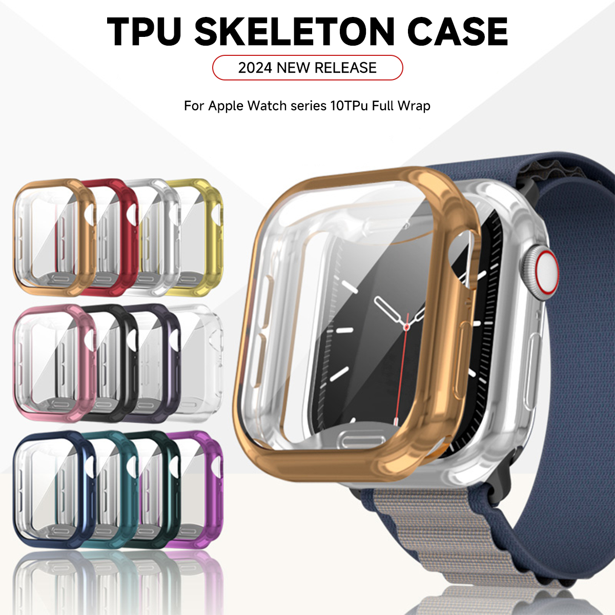 TPU Screen Protector Case for Apple Watch Series 10 42mm 46mm Full Bumper Cover for Iwatch S10 46mm 42mm Accessories